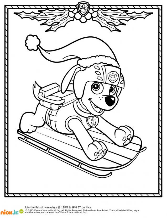 Paw Patrol Christmas Coloring Pages 1