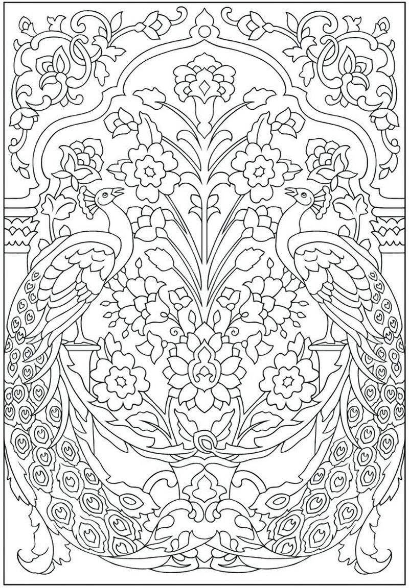 Peacock Feathers Coloring Pages