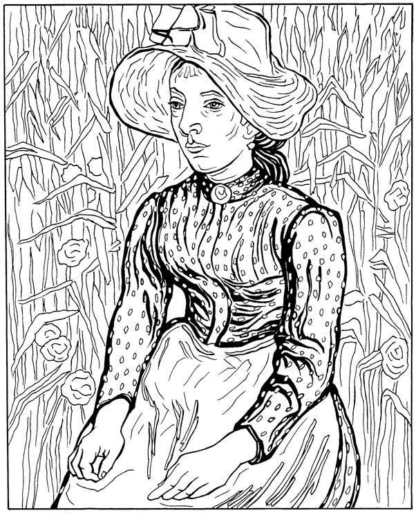 Peasant Woman Van Gogh Coloring Pages