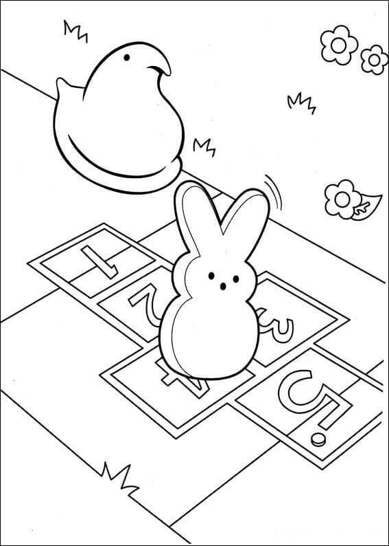 Peeps Chic And Bunny Coloring Pages To Print
