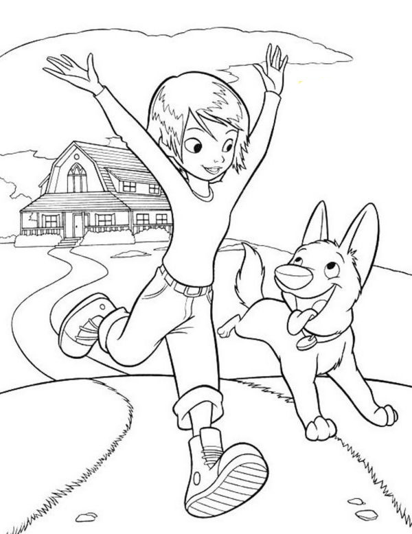 Penny and Bolt Coloring Pages for Kids