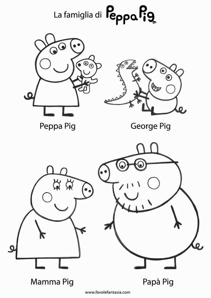 Peppa Pig Characters Coloring Pages