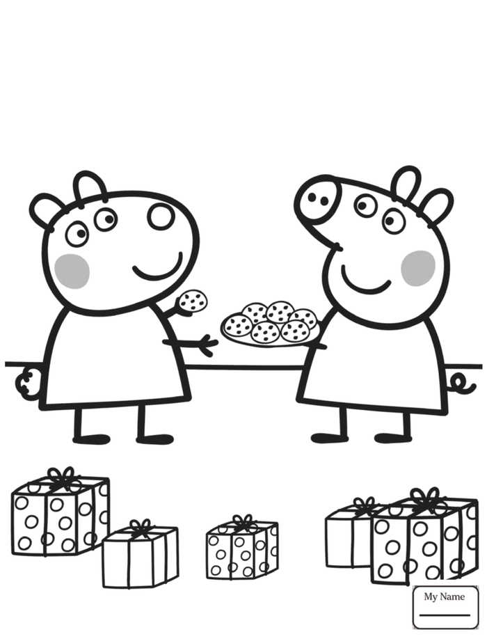 Peppa Pig Party Coloring Pages