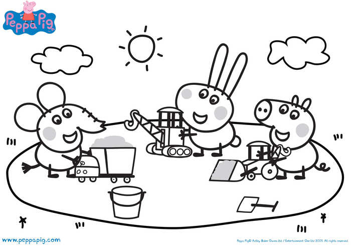 Peppa Pig Play Coloring Pages