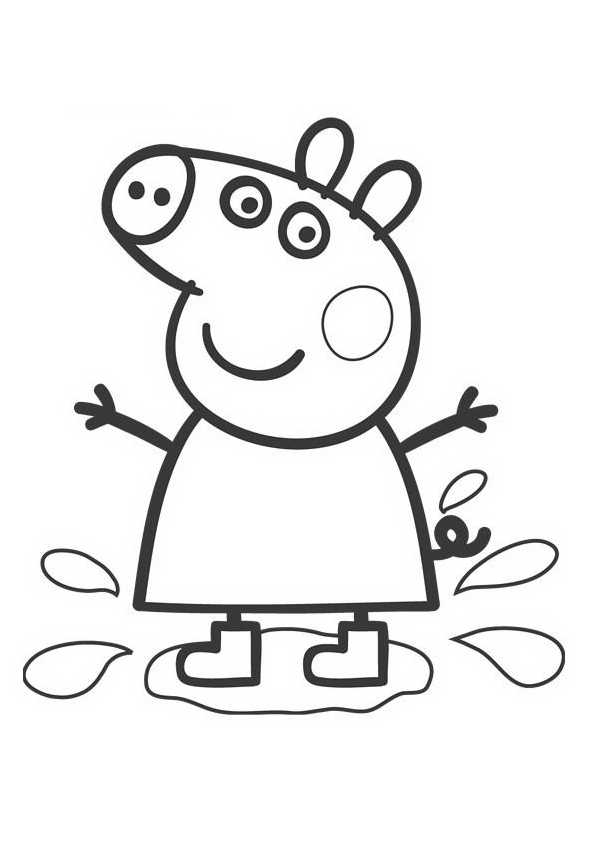 Peppa Pig Splashes Coloring Page
