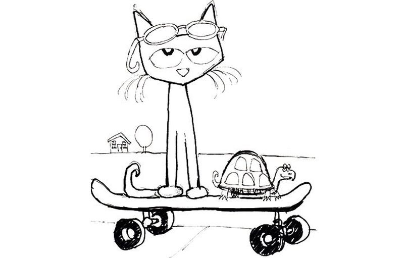 Pete The Cat Coloring Page Shoes