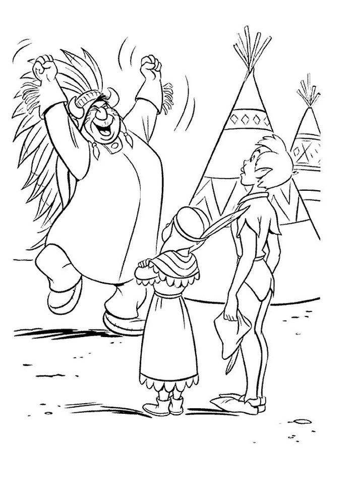 Peter Pan Tiger Lily Coloring Pages