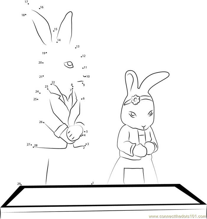 Peter Rabbit Connect The Dots Coloring Page