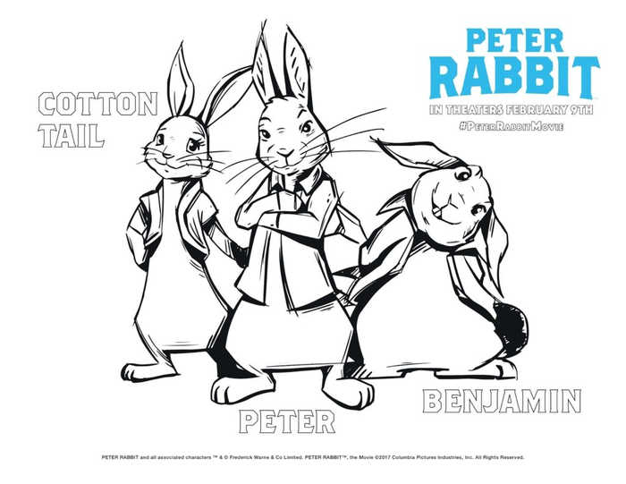 Peter Rabbit Movie Characters To Color