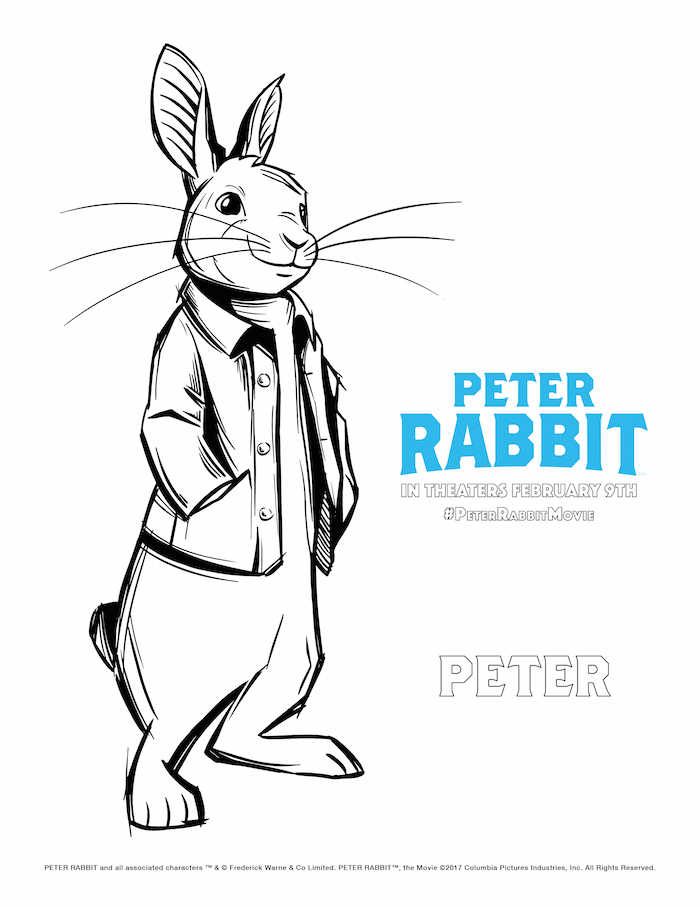 Peter Rabbit Movie Poster To Color