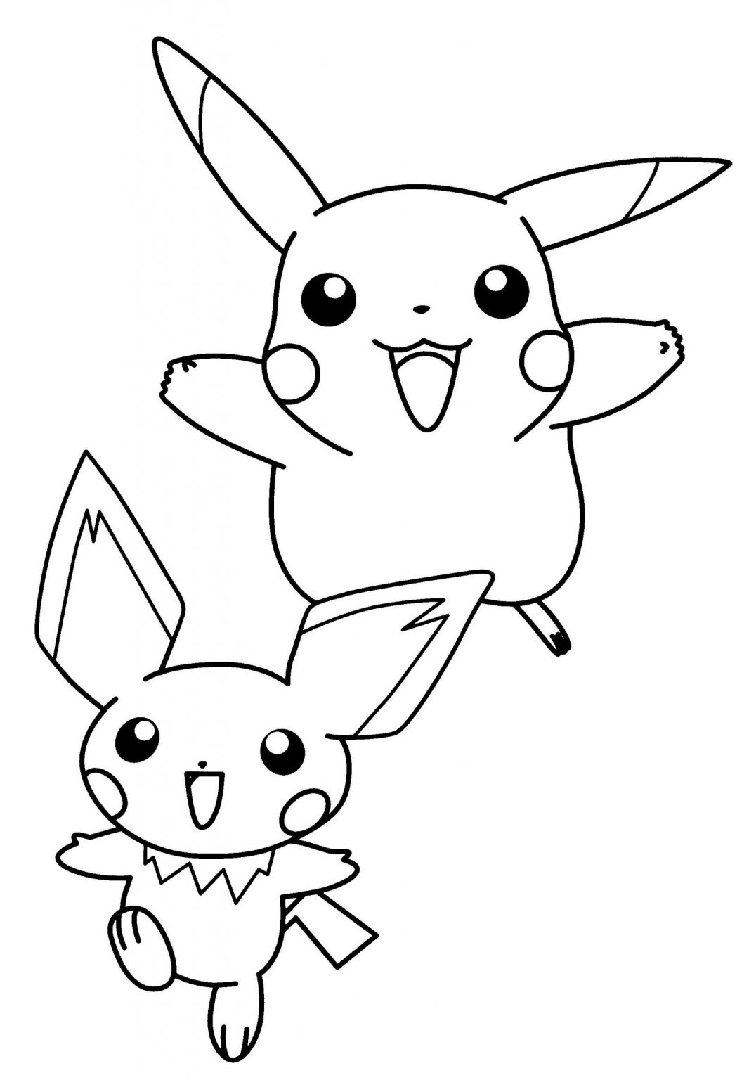 pichu and pikachu coloring pages
