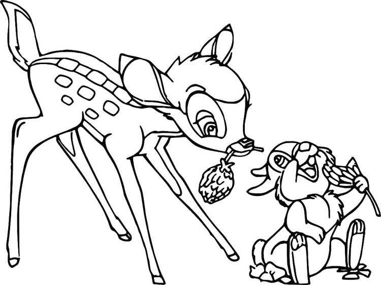 Pics Of Bambi Coloring Pages Easy