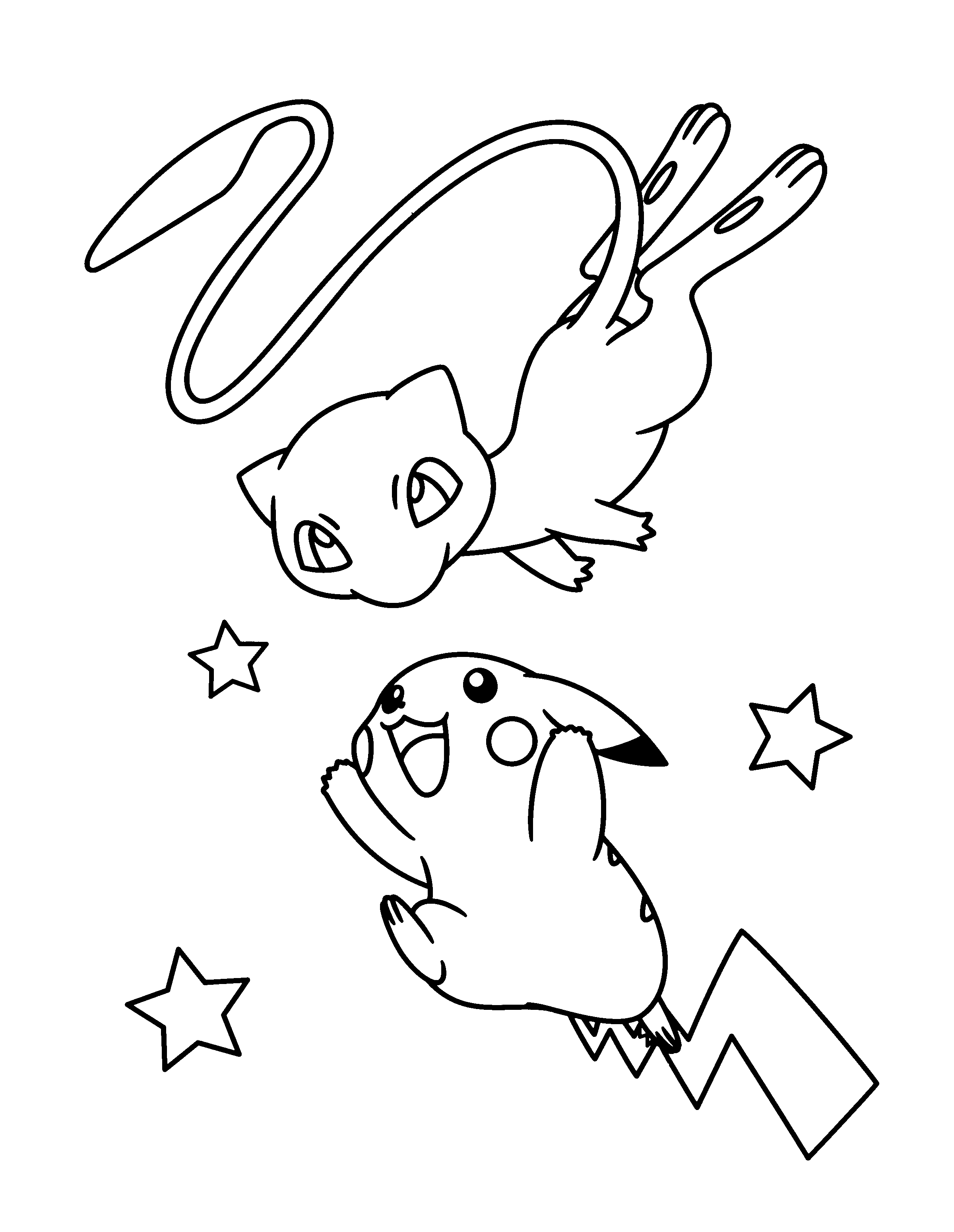 pikachu and mew coloring pages