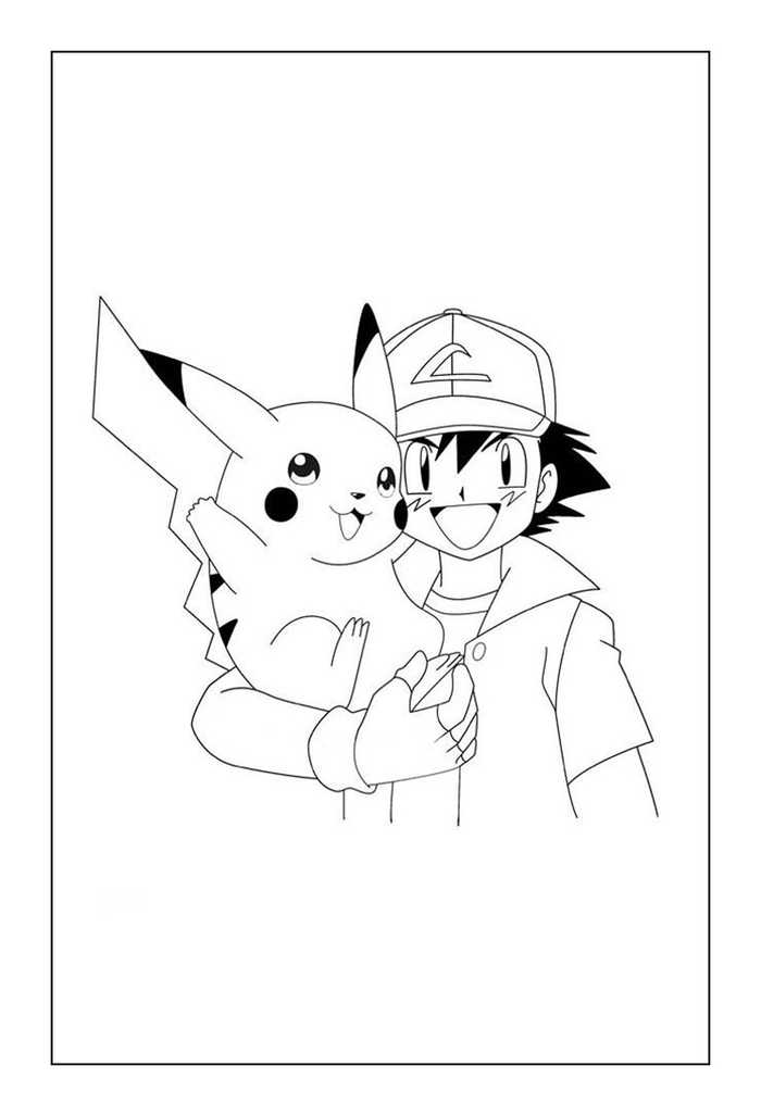 Pikachu Coloring Pages Pikachu And Ash