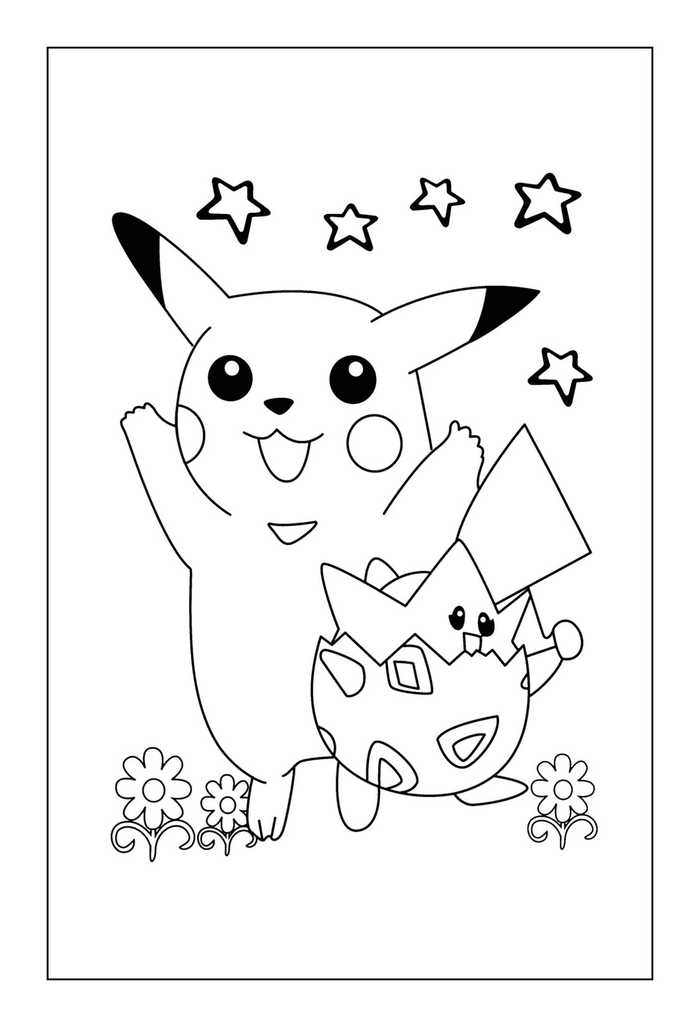 Pikachu Coloring Pages Pikachu And Togepi