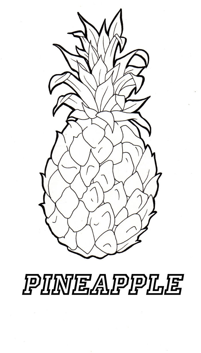 Pineapple Clip Art Coloring Pages