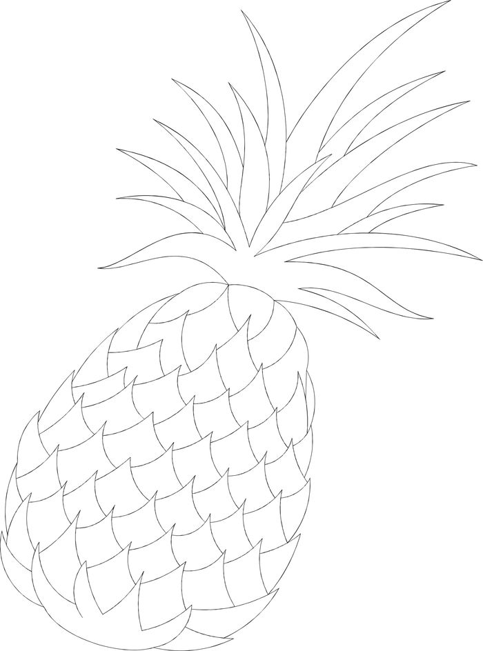 Pineapple Clipart Coloring Pages