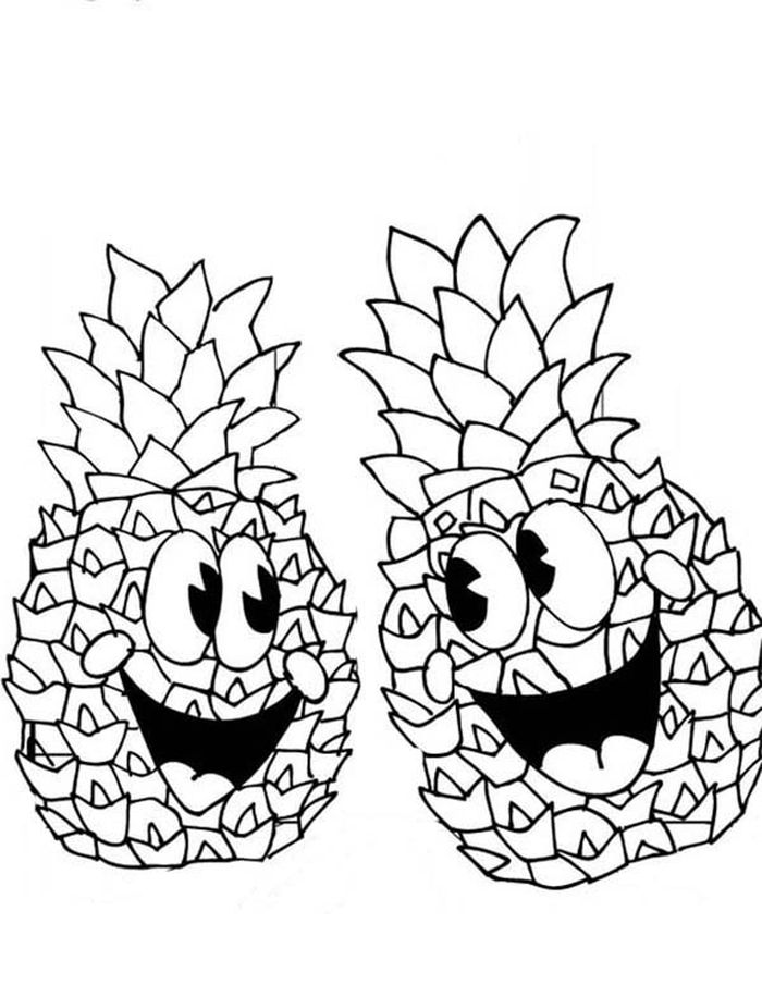 Pineapple Coloring Pages Funny