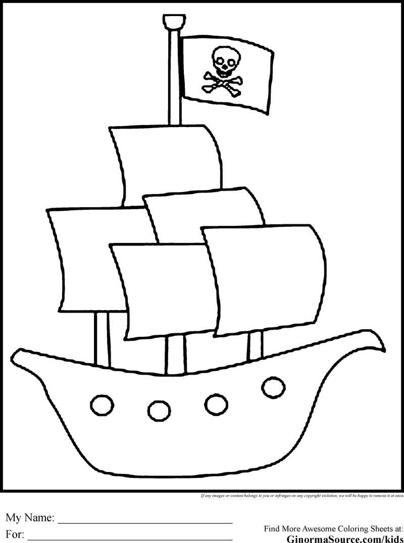 Pirate Boat Coloring Page