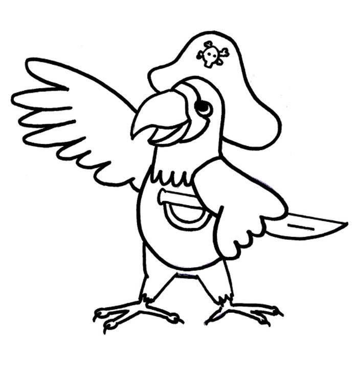 Pirate Parrot Coloring Pages