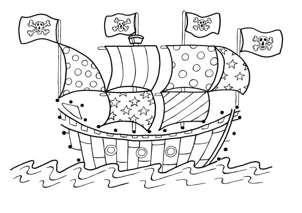 Pirate Ship Coloring Page