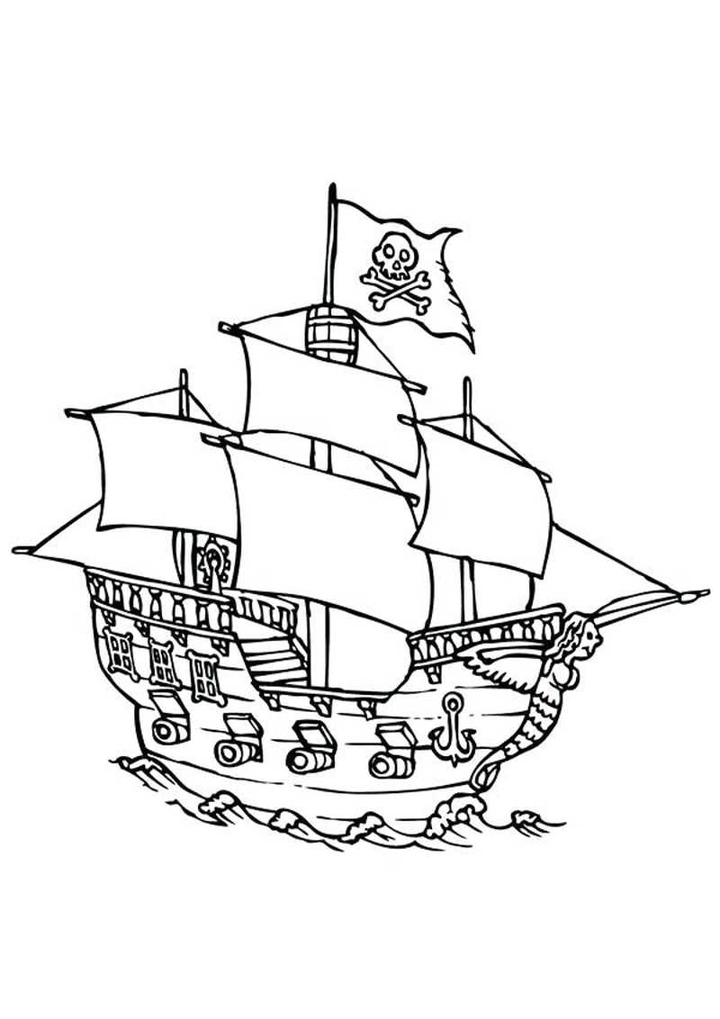 Pirate Ship Printable Pirate Boat Coloring Page