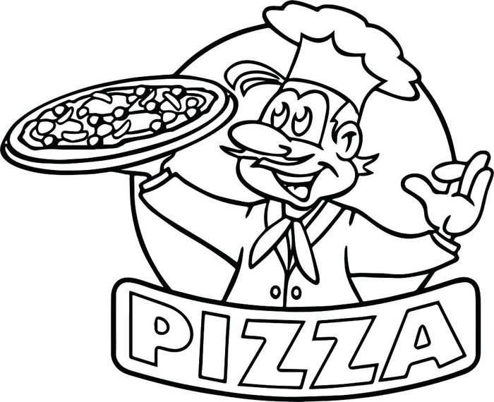 Pizza And Chef Coloring Pages