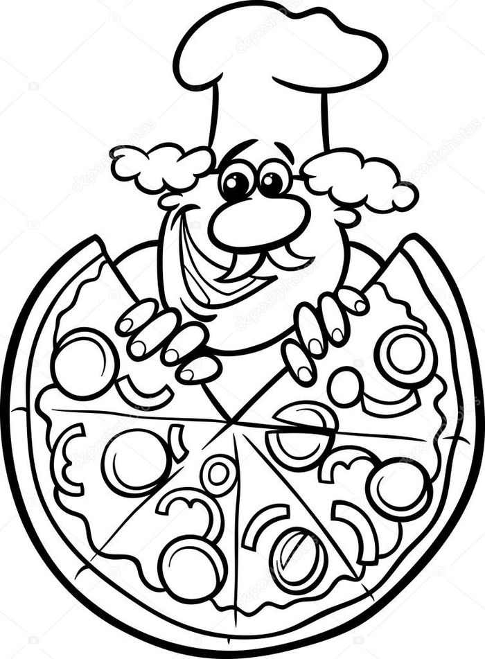 Pizza Toppings Coloring Pages