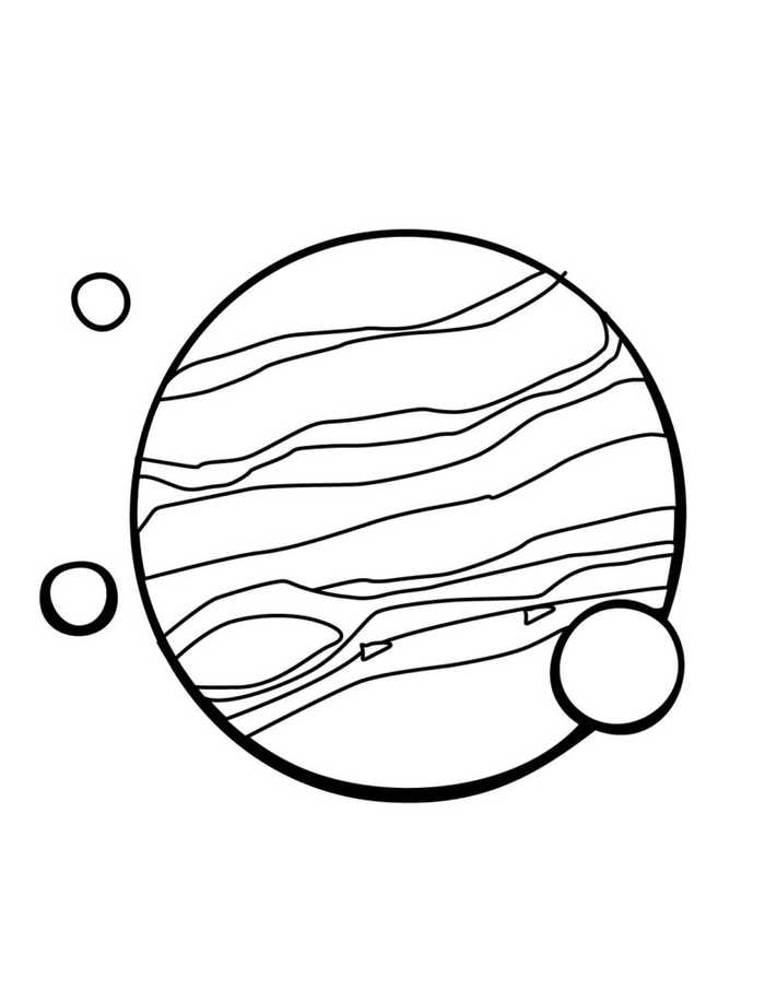 Planet With Moons Coloring Page