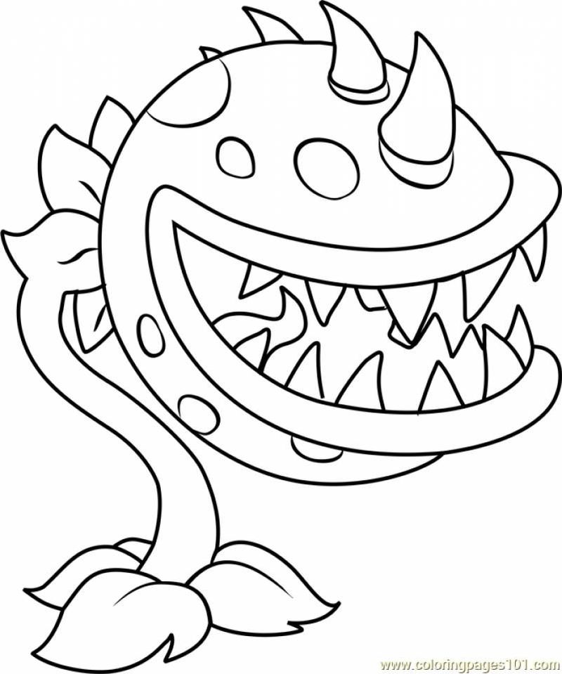Plants Vs Zombies Coloring Pages Chomper