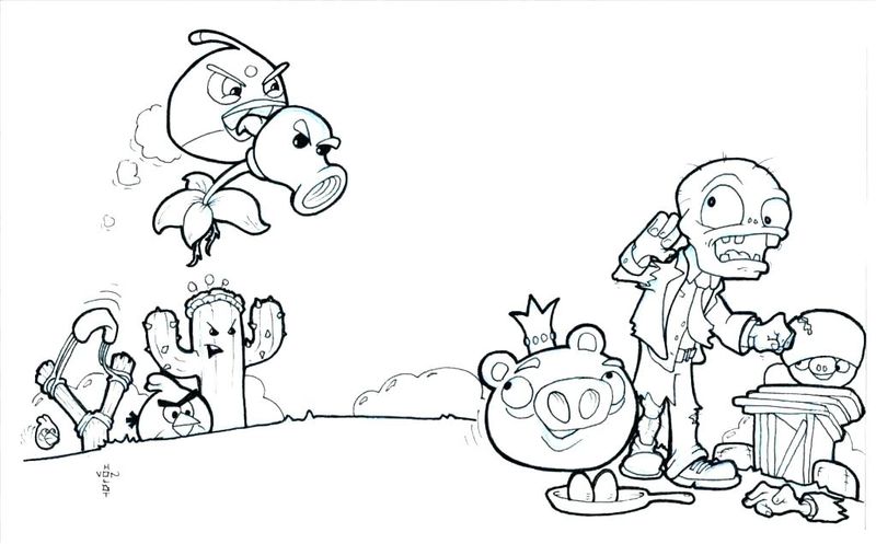 Plants Vs Zombies Free Coloring Pages
