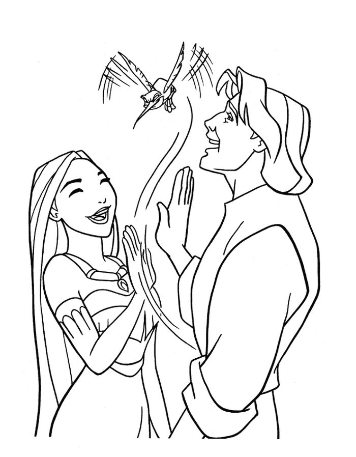 Pocahontas And John Smith Coloring Pages