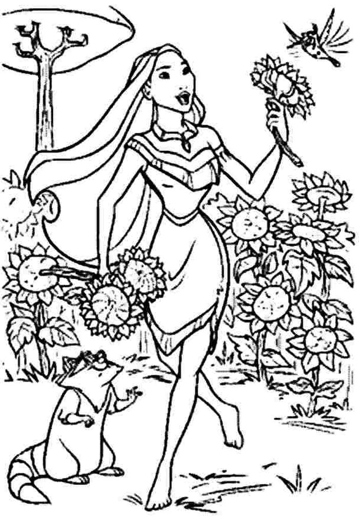 Printable Pocahontas Coloring Pages PDF - Coloringfolder.com