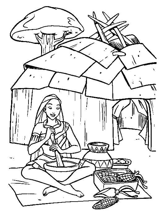 Pocahontas Native American Coloring Pages