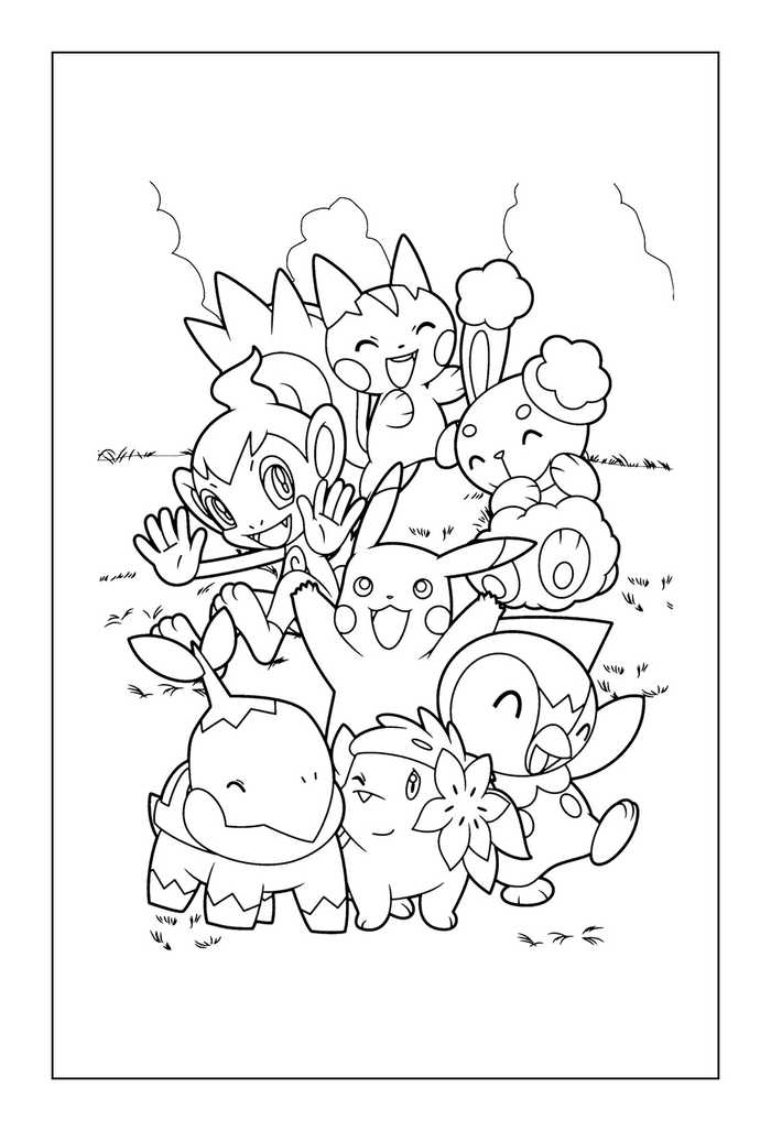 Pokemon And Pikachu Coloring Pages