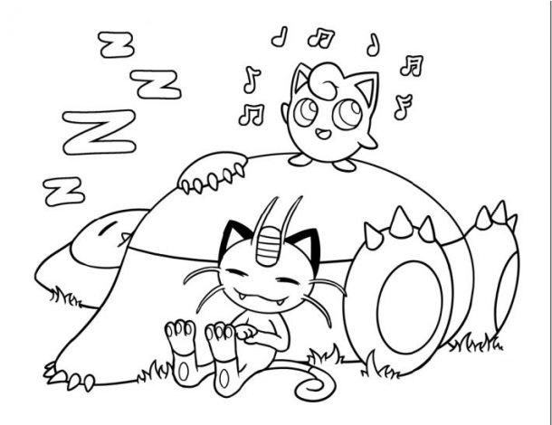 pokemon snorlax coloring pages