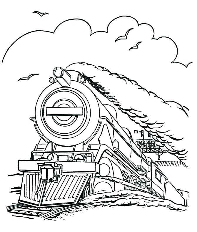 Polar Express Coloring Page Winter Train