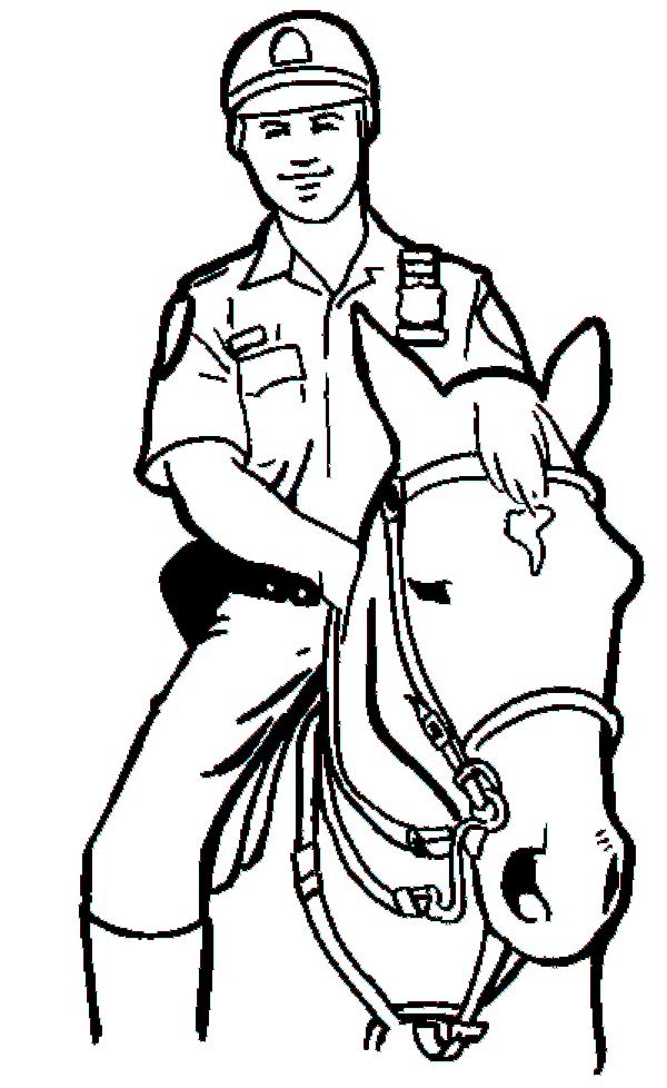 Police Horse Coloring Page