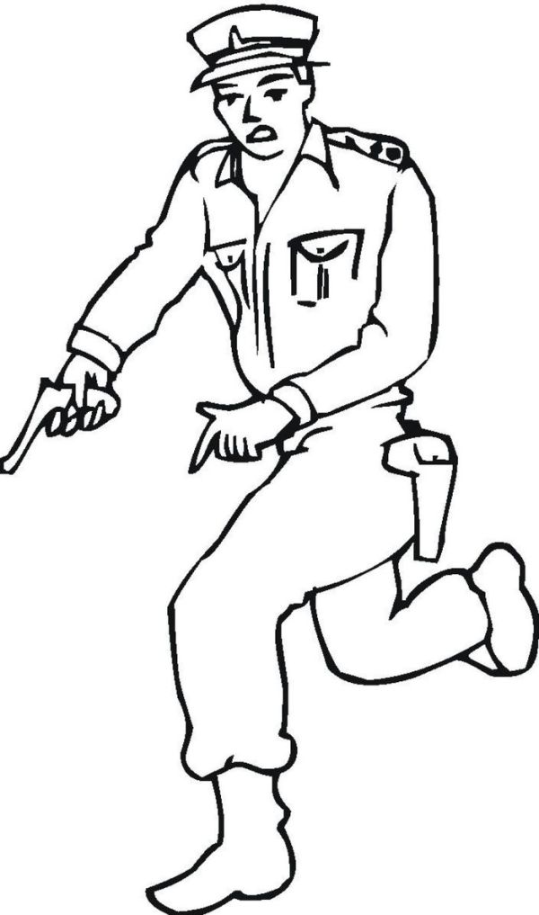 Police gun coloring pages