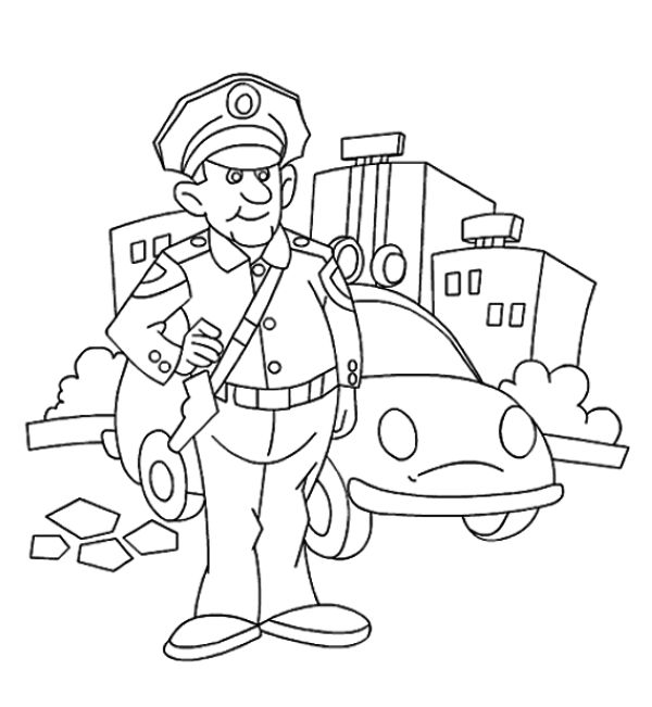 Printable Policeman Coloring Pages PDF - Coloringfolder.com