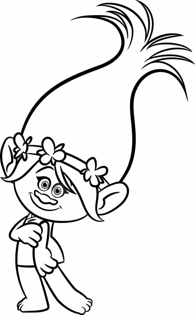 Poppy Trolls Movie Coloring Page