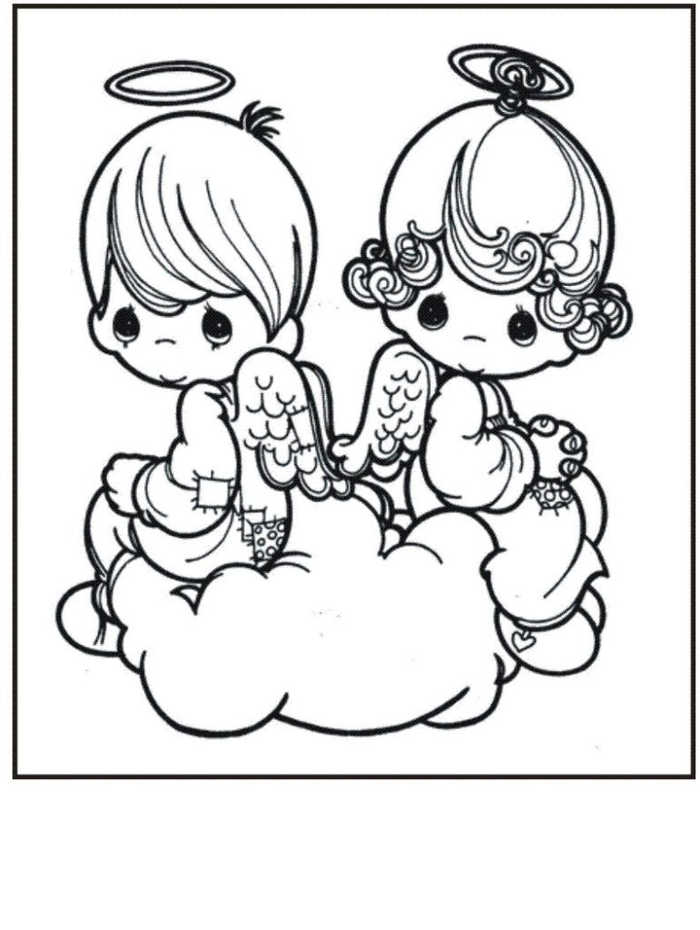 Precious Baby Angels Coloring Page