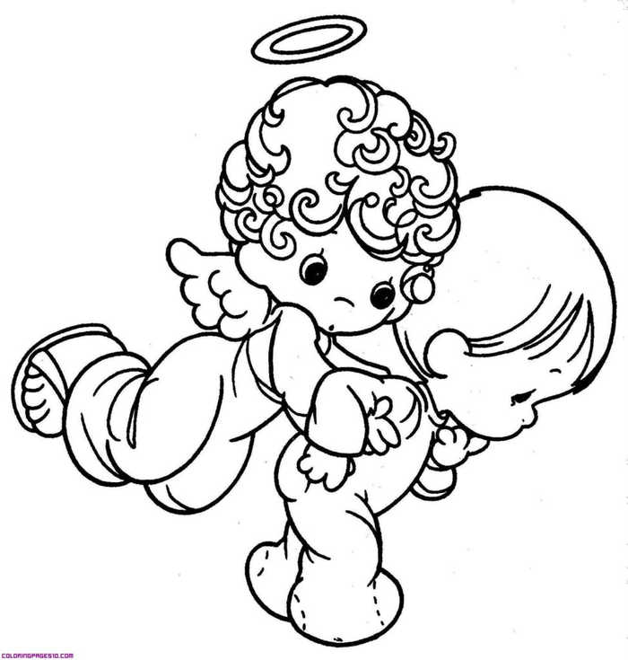 Precious Guardian Angel Coloring Pages