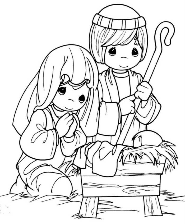 Precious Nativity Coloring Pages