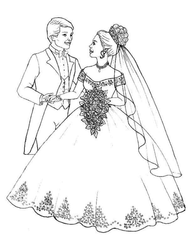 Prepare To Throw Flower Bouquet In Wedding Coloring Page Coloring Sun