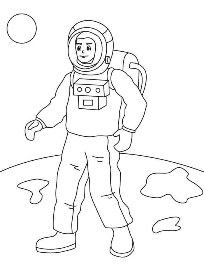 Preschool Astronaut Coloring Pages