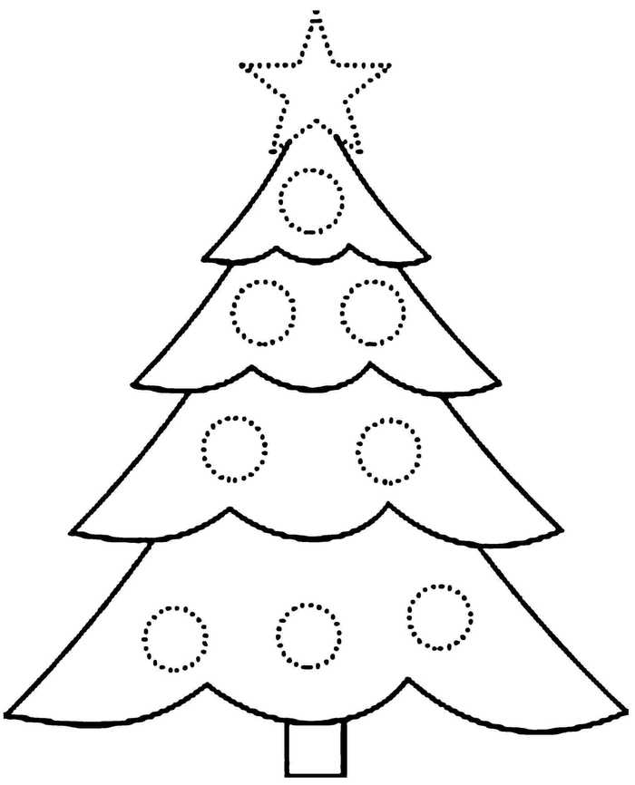 Preschool Christmas Tree Coloring Page