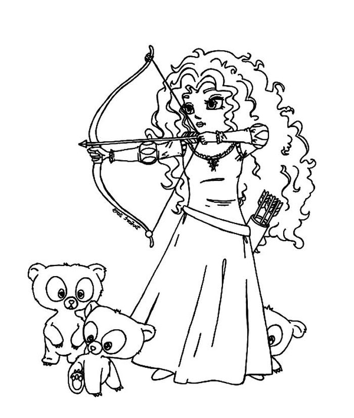 Preschool Coloring Pages Merida