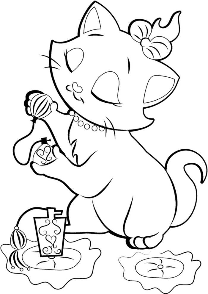 Pretty Cat Coloring Page