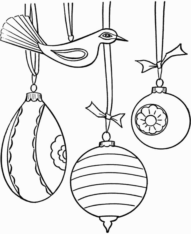 Pretty Christmas Ornaments Coloring Page